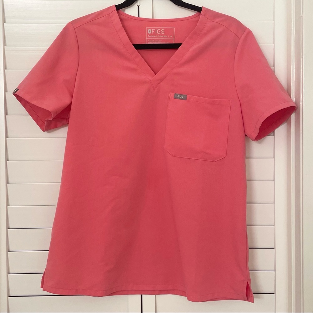 figs scrub, Catalina top, medium size, neon pink, limited edition color